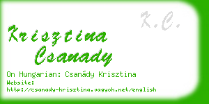 krisztina csanady business card