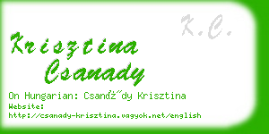 krisztina csanady business card